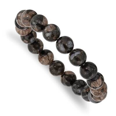 Black and Brown Agate Beaded Stretch Bracelet SRB2867, MPN: SRB2867, 191101859410
