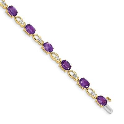 Amethyst Diamond Bracelet 14k Gold BM4496-AM-005-YA, MPN: BM4496-AM-005-YA, 191101332326