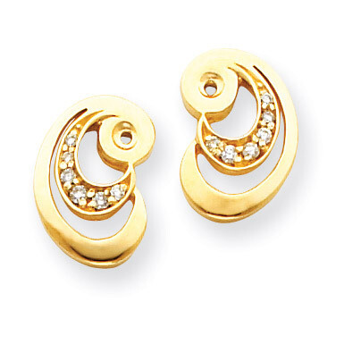 Earring Jacket 14k Gold AA Quality Diamond XJ30AA, MPN: XJ30AA, 883957115184