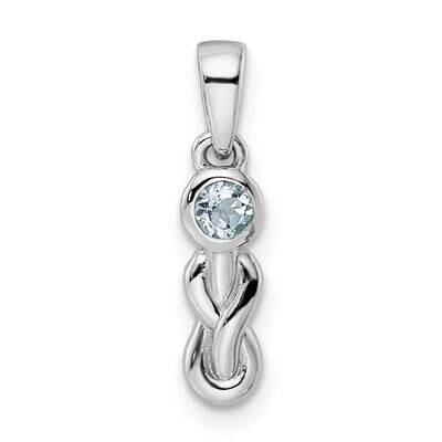 Aquamarine Infinity Birthstone Pendant Sterling Silver Rhodium-plated QBPD34MAR, MPN: QBPD34MAR,
