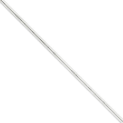 7 Inch 3.00mm Round Snake Chain Sterling Silver QSNL080-7, MPN: QSNL080-7, 883957257921
