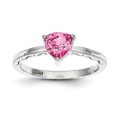 Created Pink Sapphire Ring 10k White Gold 10X194, MPN: 10X194, 883957393391