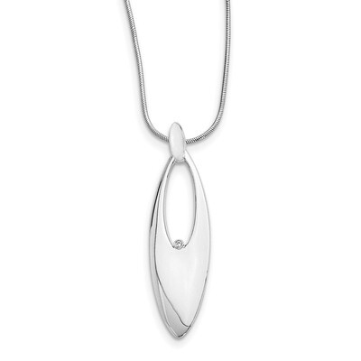 .01Ct. Diamond Necklace Sterling Silver QW267-18, MPN: QW267-18, 883957502533