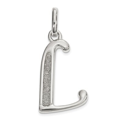 Glitter Enamel Letter L Pendant Sterling Silver Polished QC9181L, MPN: QC9181L, 883957934525