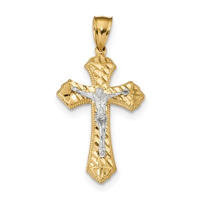 Diamond -cut Passion Crucifix Pendant 14k Two-Tone Gold K6305, MPN: K6305, 883957740836