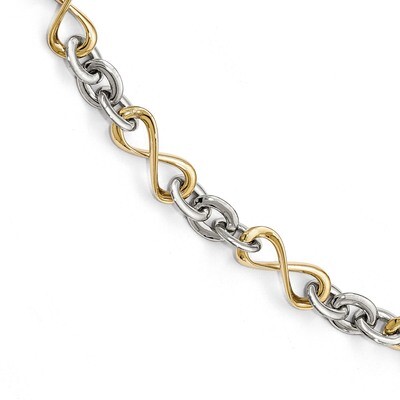 Leslie&#39;s Bracelet 7.5 Inch 10k Gold Two-tone Polished HB-10LF533-7.5, MPN: 10LF533-7.5, 191101552694