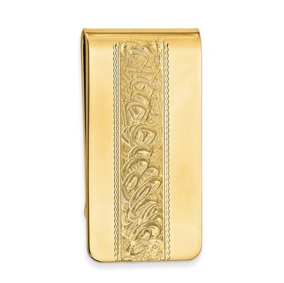 Kelly Waters Money Clip with Swirl Pattern Center Gold-plated KW705, MPN: KW705, 191101055126