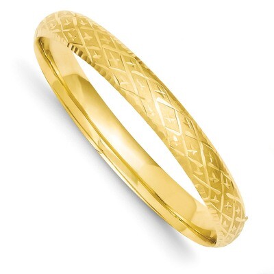 5/16 Diamond-cut Fancy Hinged Bangle Bracelet 14k Gold DB96, MPN: DB96, 886774094946