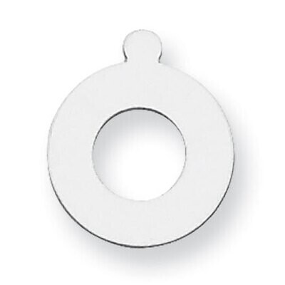 Round with Hole with Eyelet Stamping Sterling Silver Rhodium-plated SS1074, MPN: SS1074,