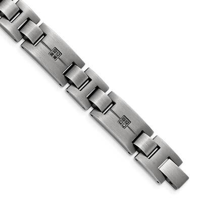 Matte Antiqued 1/10ct.tw Black Diamond Bracelet Stainless Steel SRB1540-9 by Chisel, MPN: SRB1540-9…