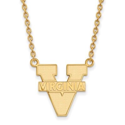 University of Virginia Large Pendant with Chain Necklace 14k Yellow Gold 4Y016UVA-18, MPN: 4Y016UVA…