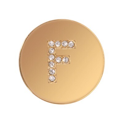 Nikki Lissoni Sparkling Letter Initial F Gold-Plated 23mm Coin C1262GSF, MPN: C1262GSF, 87186274663…