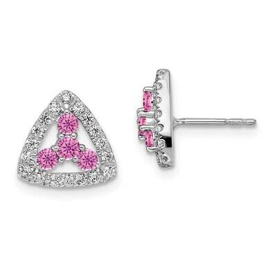Si1/Si2, G H I, Cr.Pksap Triangle Post Earrings 14k White Gold Lab Grown Diamond EM7932-CPS-039-WLG…