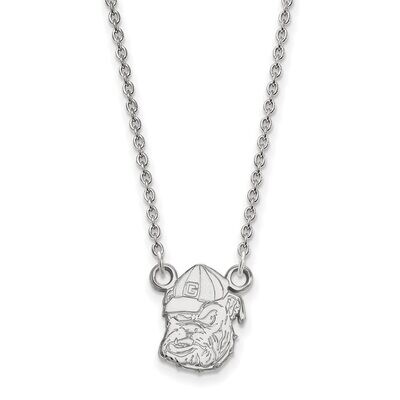 University of Georgia Small Pendant with Chain Necklace 10k White Gold 1W054UGA-18, MPN: 1W054UGA-1…