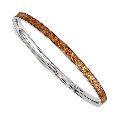 Yellow Enameled Bangle - Stainless Steel SRB1206 by Chisel, MPN: SRB1206,