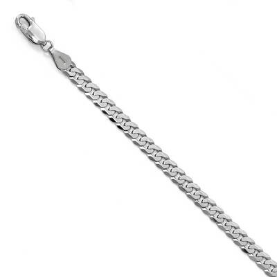 Leslie&#39;s 4.5mm Flat Curb Chain 8 Inch 14k White Gold HB-1313-8, MPN: 1313-8, 191101849442