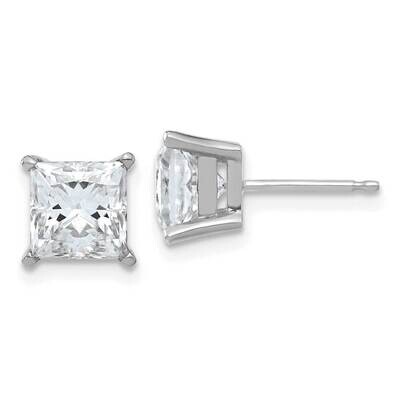 3ct. 6.5mm Princess D E F Pure Light Moissanite Earrings 14k White Gold WG364-13MP, MPN: WG364-13MP…