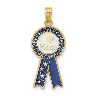1St Place Ribbon Charm 14k Gold Enamel K6964, MPN: K6964, 637218134137