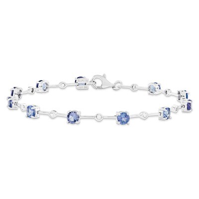 Tanzanite &amp; White Topaz Bracelet Sterling Silver QX857TZ, MPN: QX857TZ, 886774676104