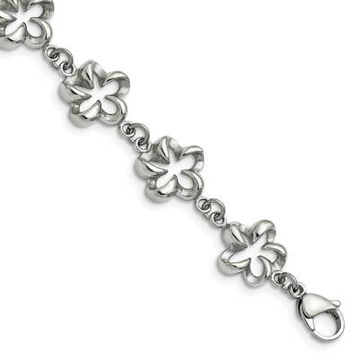 Cut-out Flowers 7.5 Inch Bracelet Stainless Steel Polished SRB1060-7.5 by Chisel, MPN: SRB1060-7.5,…