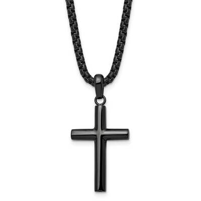 Gun Metal Ip-Plated Cross 24 Inch Necklace Stainless Steel Polished SRN2969-24 by Chisel, MPN: SRN2…