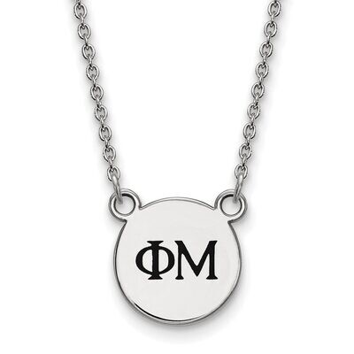 Phi Mu Extra Small Enameled Pendant with 18 Inch Chain Sterling Silver SS016PHM-18, MPN: SS016PHM-1…