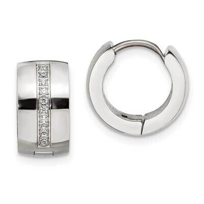 Preciosa Crystal 7mm Hinged Hoop Earrings Stainless Steel Polished SRE1524, MPN: SRE1524, 191101868…