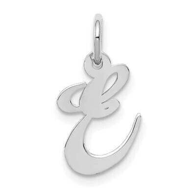 Fancy Script Initial E Charm 10k White Gold Small 10YC651E, MPN: 10YC651E,