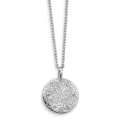 Leslie&#39;s CZ Necklace 18 Inch Sterling Silver Polished HB-QLF917-18, MPN: QLF917-18, 191101738159