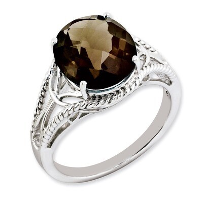 Smoky Quartz Ring Sterling Silver QR3202SQ, MPN: QR3202SQ, 886774191256