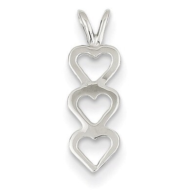 Triple Heart Pendant 14k White Gold K1617, MPN: K1617, 883957901404