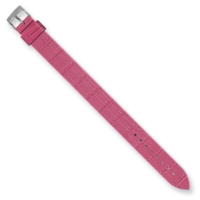 Moog Dark Pink Crocodile Texture Polish Finish Calf Leather Watch Band, MPN: CR-12,