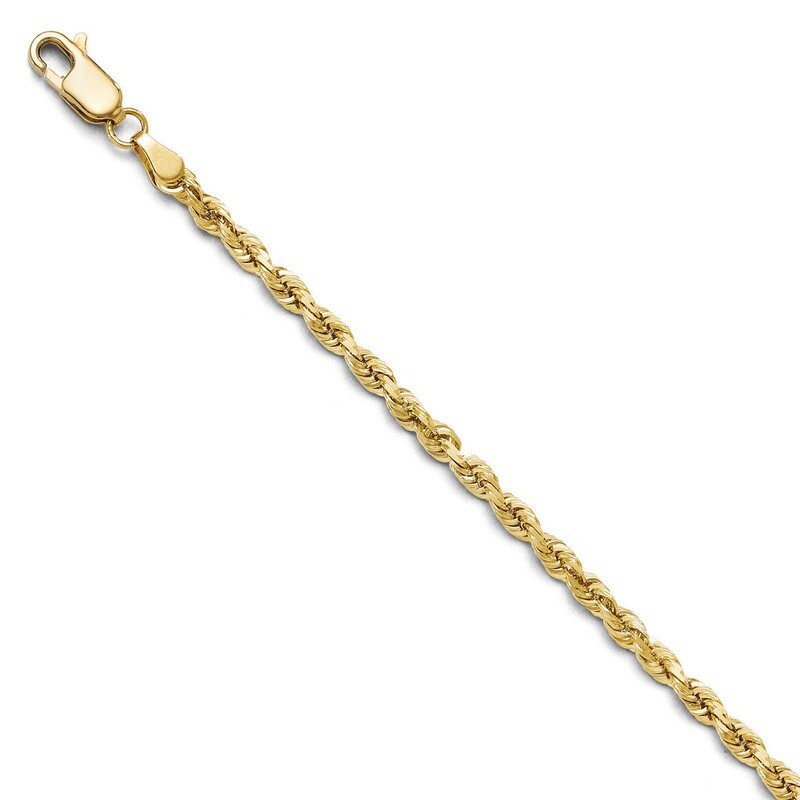 3.00mm Diamond Cut Rope Chain 22 Inch 10k Gold HomeBello