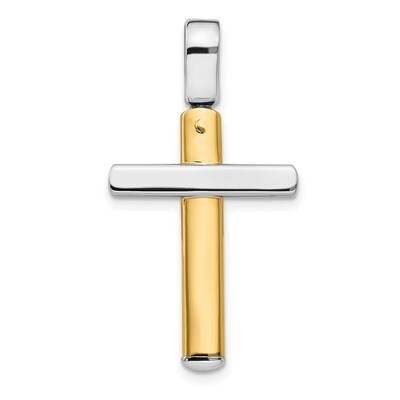 Leslie&#39;s Polished Cross Pendant 14k Two-tone Gold HB-LF1165, MPN: LF1165, 196904083178