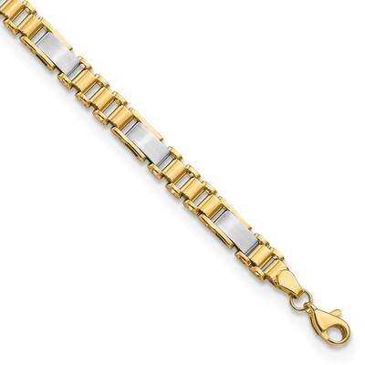 Brushed and Polished Fancy Link 8 Inch Bracelet 14k Two-Tone Gold GB265-8, MPN: GB265-8, 8839578099…
