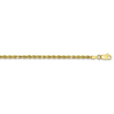 3mm Semi-Solid Diamond-Cut Rope Chain 16 Inch 10k Gold 10DH021-16, MPN: 10DH021-16, 191101728105