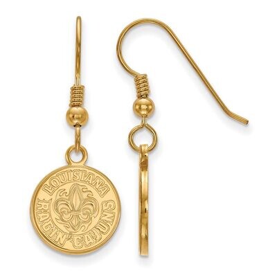 University of Louisiana at Lafayette Small Dangle Earring Wire Gold-plated Silver GP004USL, MPN: GP…