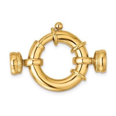 Fancy Spring Ring with Round Endcaps Clasp 14k Yellow Gold YG1753, MPN: YG1753,