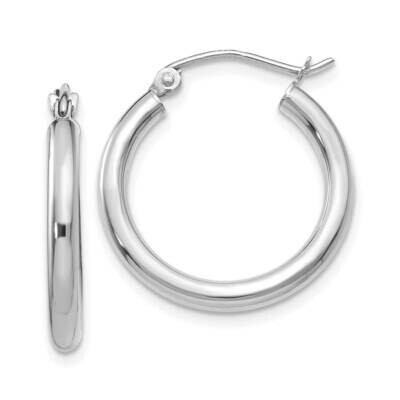 Polished 2.5mm Lightweight Tube Hoop Earrings 10k White Gold 10T840L, MPN: 10T840L, 191101566325