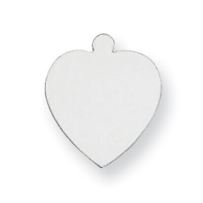 Heart Shape with Eyelet Stamping 14k White Gold WG1232, MPN: WG1232,