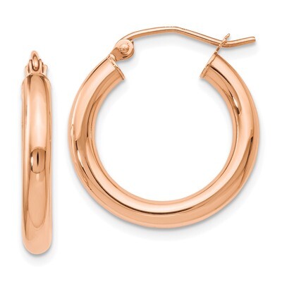 Leslie&#39;s Hoop Earrings 10K Rose Gold Polished HB-10LE385, MPN: 10LE385, 191101737145