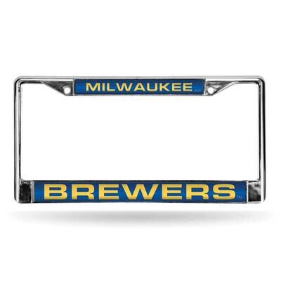 MLB Milwaukee Brewers Blue Laser Chrome Car License Plate Frame GC7025, MPN: GC7025, 94746402839