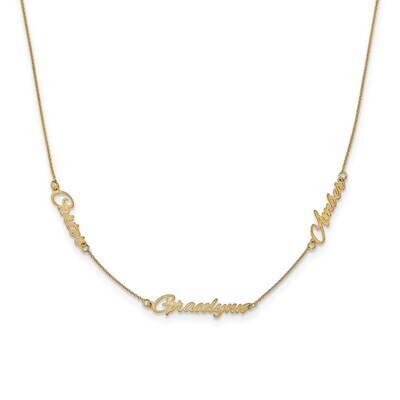 3 Name Necklace 14k Gold Brushed XNA879Y, MPN: XNA879Y,