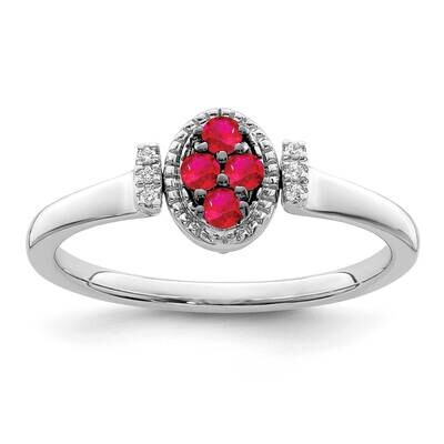 Ruby and Diamond Flip Ring 14k White Gold Polished RM8237-RU-012-WA, MPN: RM8237-RU-012-WA,