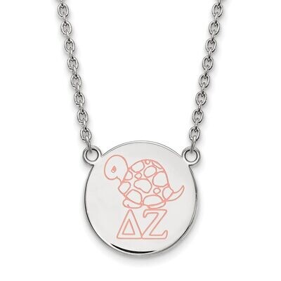 Delta Zeta Small Enameled Pendant with 18 Inch Chain Sterling Silver SS045DZ-18, MPN: SS045DZ-18, 8…