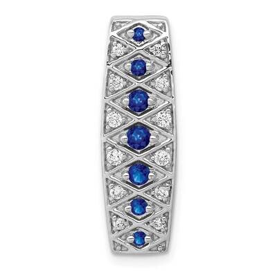 1/5Ct. Diamond &amp; .31 Sapphire Fancy Chain Slide 14k White Gold PM3850-SA-020-WA, MPN: PM3850-SA-020…