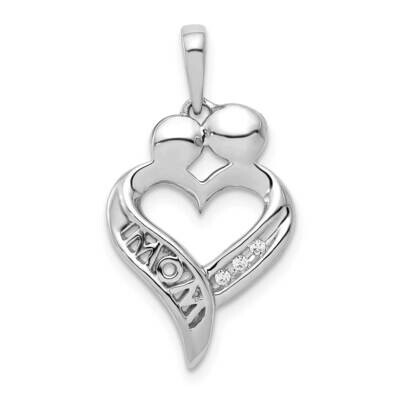 Diamond Mom Heart Pendant 14k White Gold PM4895-002-WA, MPN: PM4895-002-WA, 843642051319