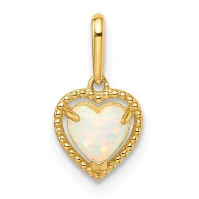 Lab Created Opal Heart Pendant 14k Gold XP5301OP, MPN: XP5301OP,