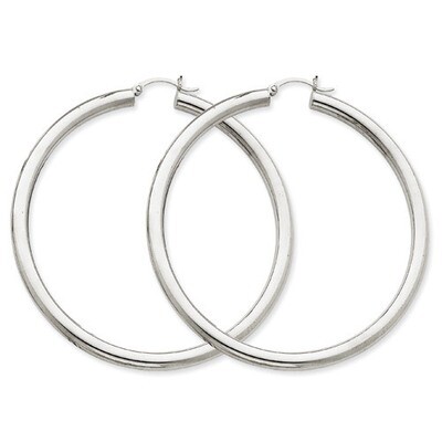 4mm Lightweight Round Hoop Earrings 14k Gold Polished T866L, MPN: T866L, 883957287157