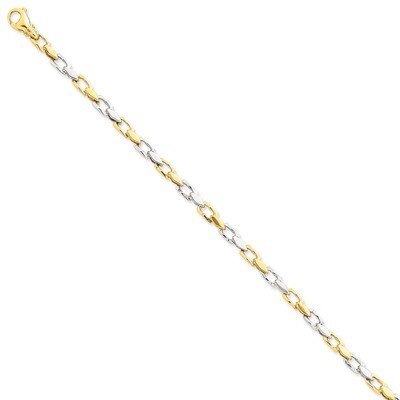 4.5mm Hand-Polished Fancy Link Chain 20 Inch 14k Two-Tone Gold LK305A-20, MPN: LK305A-20, 191101650…